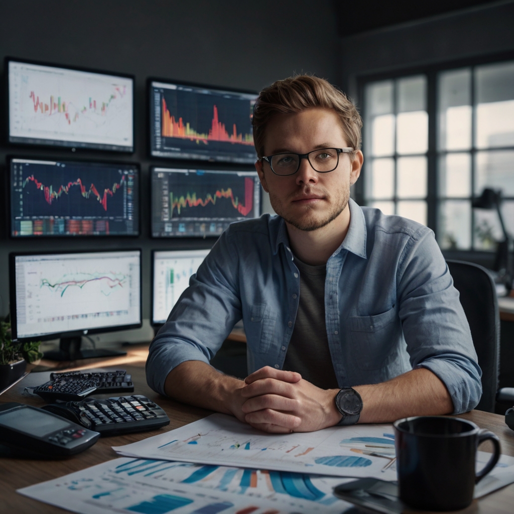 Young professional researching car reviews on multiple screens, illustrating informed car buying tips and decision-making Young professional researching car reviews on multiple screens, illustrating informed car buying tips and decision-making